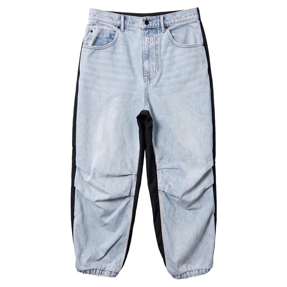 Alexander Wang Hybrid Track Pants Jeans Women's 30x26 Wide Leg Streetwear Luxury